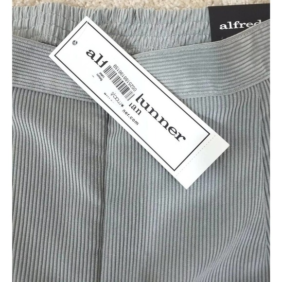 ALFRED DUNNER ~Woman Plus Size 16W-22W~ Eskimo Kiss Gray Corduroy Pants NWT $52 - Picture 2 of 15